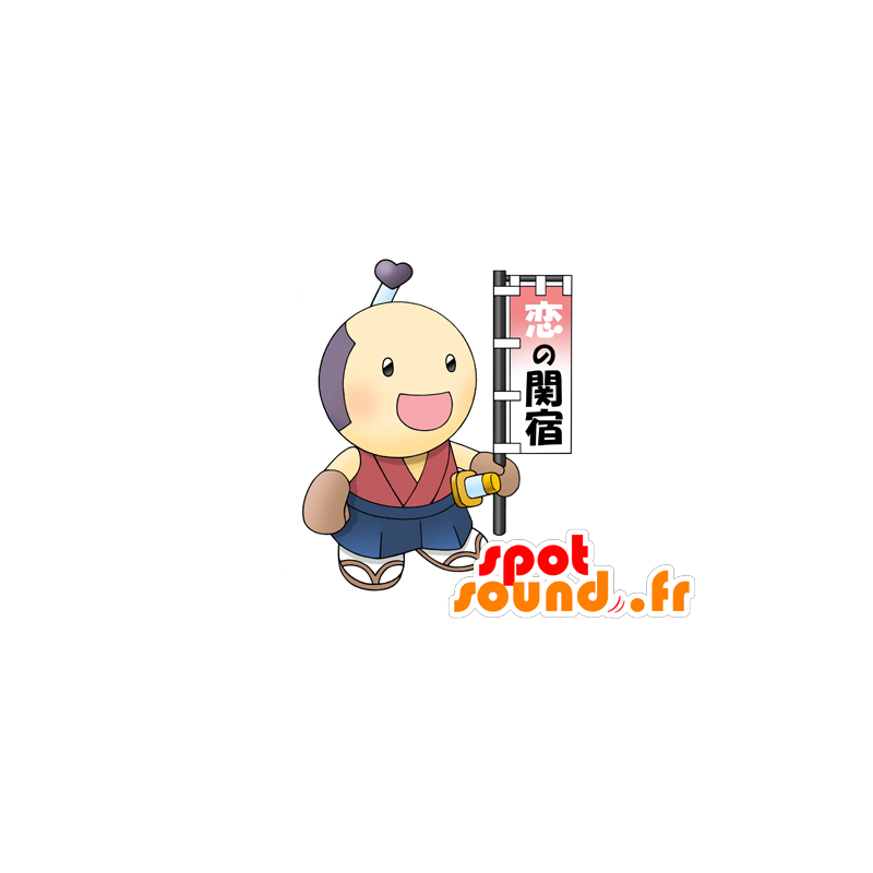 Mascot Samurai Japanin luonnetta, manga - MASFR029590 - Mascottes 2D/3D