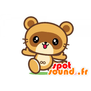 Björn maskot, orange och brun tvättbjörn - Spotsound maskot