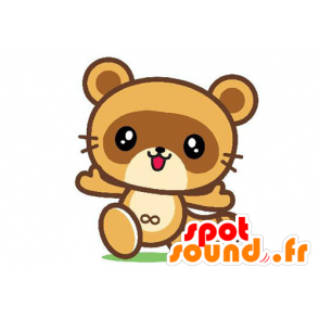 Teddy bear mascot, orange and brown raccoon - MASFR029592 - 2D / 3D mascots