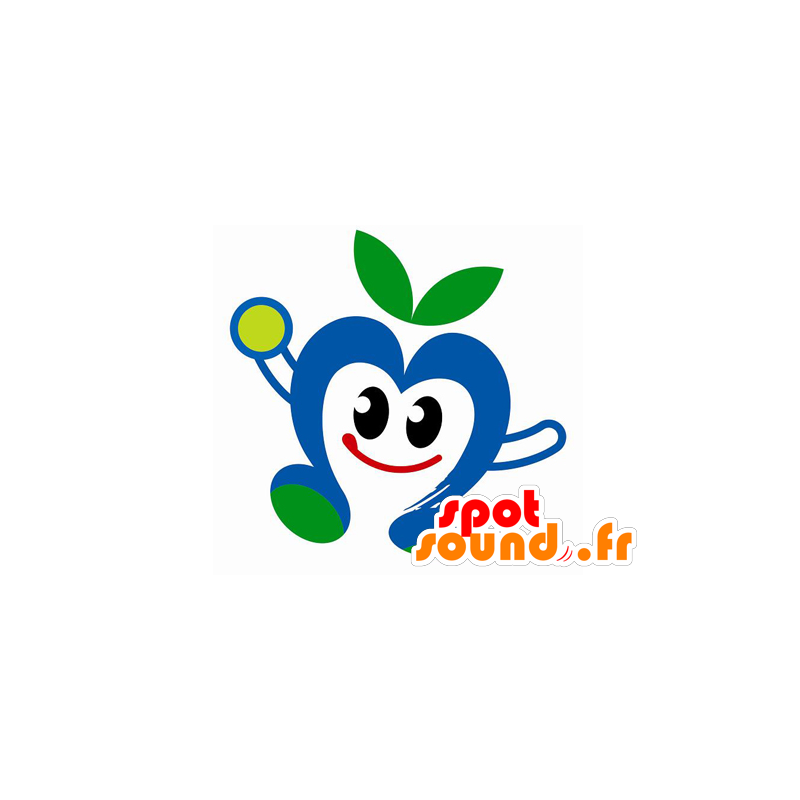 Mascotte de pomme, de fruit bleu et blanc géant - MASFR029593 - Mascottes 2D/3D