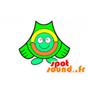 Grön fågelmaskot med den återvunna symbolen - Spotsound maskot