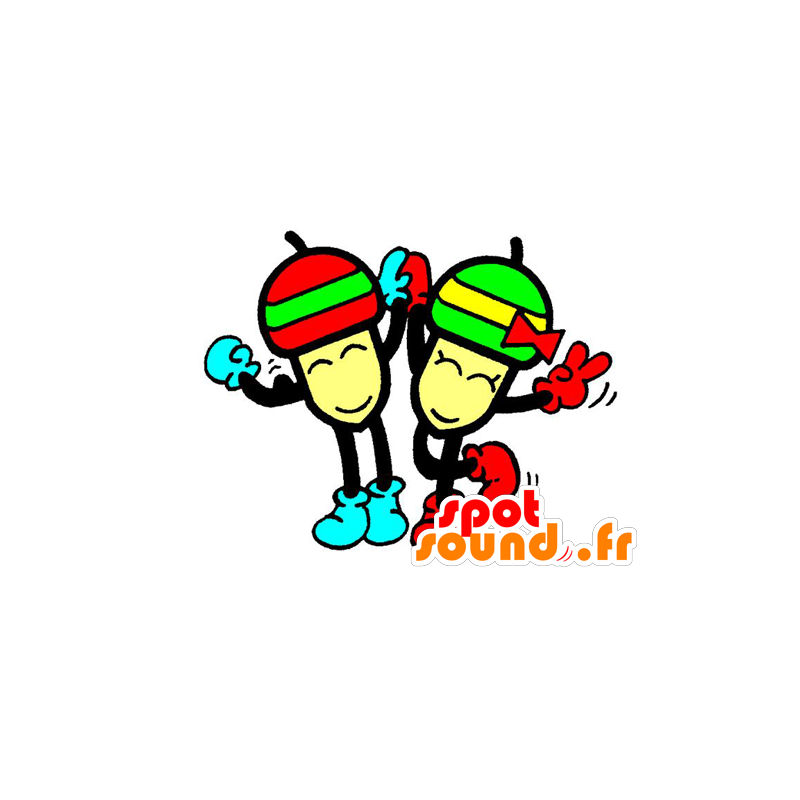 2 mascots Riese Eicheln - MASFR029595 - 2D / 3D Maskottchen
