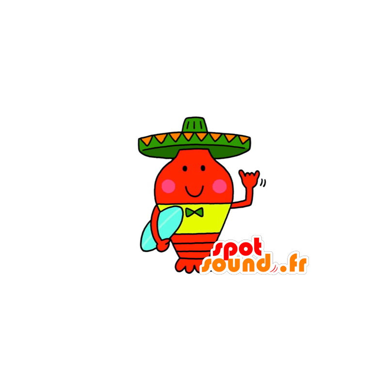 Paprika maskot s sombrero - MASFR029598 - 2D / 3D Maskoti