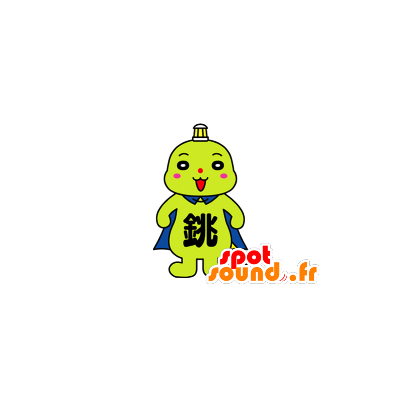 Sneeuwman mascotte, groen monster met een cape - MASFR029601 - 2D / 3D Mascottes