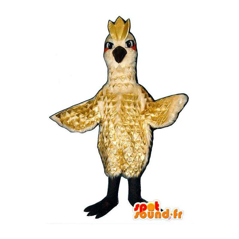 Kæmpe fuglemaskot, gylden - Spotsound maskot kostume