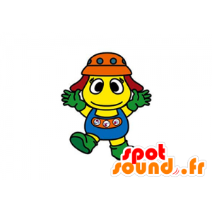 Geel mascotte, blauw en oranje - MASFR029602 - 2D / 3D Mascottes