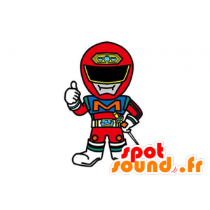 Mascota del muchacho, traje de superhéroe en rojo y azul - MASFR029603 - Mascotte 2D / 3D