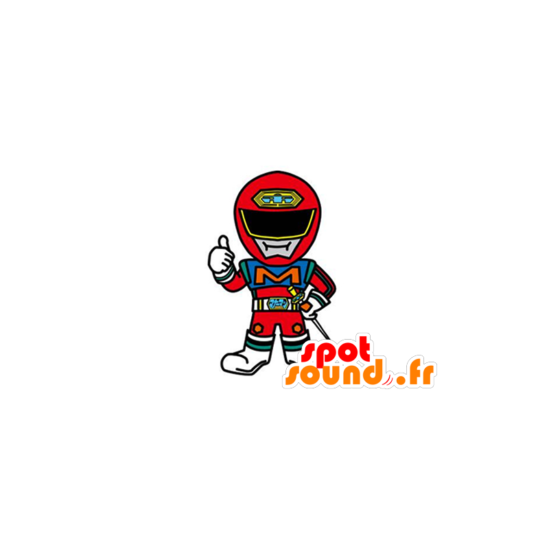 Boy mascotte, supereroe vestito in rosso e blu - MASFR029603 - Mascotte 2D / 3D