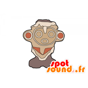 Marrón mascota de piedra volcánica - MASFR029606 - Mascotte 2D / 3D