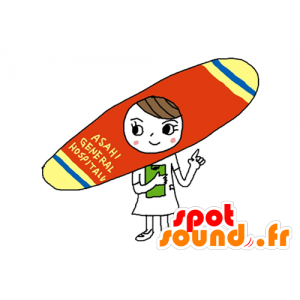 Mascotte Ragazzo con una tavola da surf - MASFR029608 - Mascotte 2D / 3D