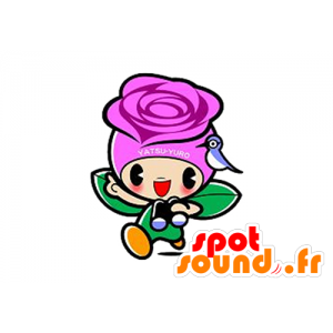 Mascotte de bonhomme avec la tête fleurie - MASFR029609 - Mascottes 2D/3D