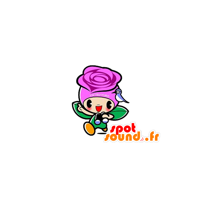 Mascotte de bonhomme avec la tête fleurie - MASFR029609 - Mascottes 2D/3D