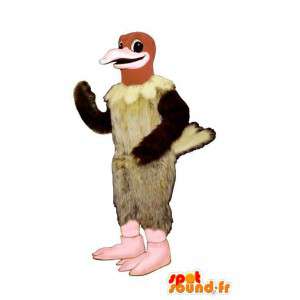 Costume de vautour blanc, marron et rouge - MASFR007465 - Mascotte d'oiseaux