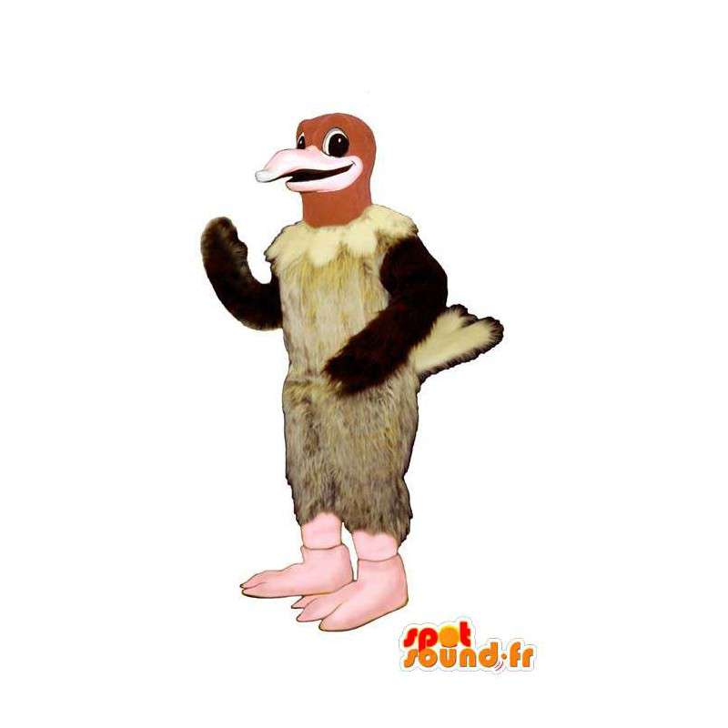 Costume de vautour blanc, marron et rouge - MASFR007465 - Mascotte d'oiseaux