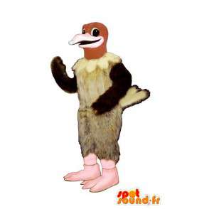 Costume white vulture, brown and red - MASFR007465 - Mascot of birds