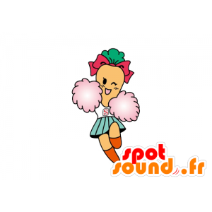 Mascotte de radis habillé en pom pom girl - MASFR029616 - Mascottes 2D/3D