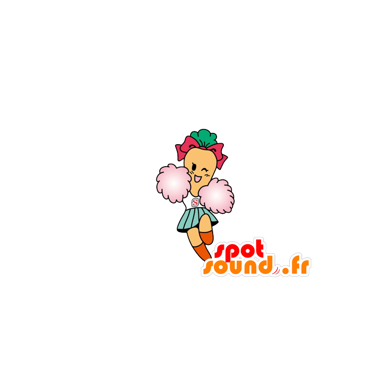 Mascotte de radis habillé en pom pom girl - MASFR029616 - Mascottes 2D/3D