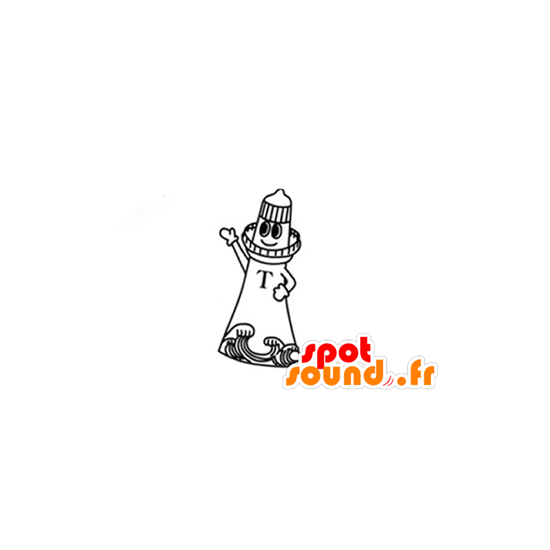 Witte vuurtoren mascotte, reus en glimlachen - MASFR029621 - 2D / 3D Mascottes