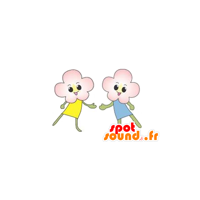 2 blommamaskoter, leende och jovial - Spotsound maskot