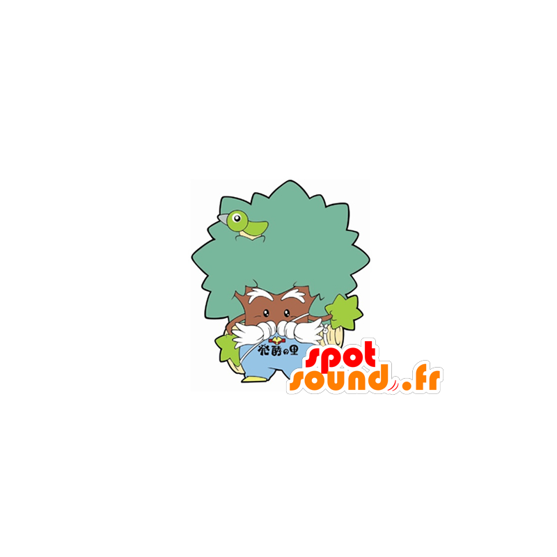 Giant boom mascotte, bruin en groen - MASFR029626 - 2D / 3D Mascottes