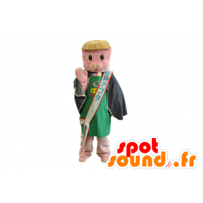 Maskot růžové prasátko, roztomilý a barevný - MASFR029627 - 2D / 3D Maskoti