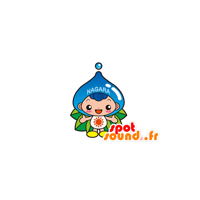 Mascotte de goutte d'eau bleue, géante - MASFR029629 - Mascottes 2D/3D