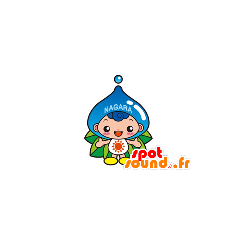 Mascot dråpe blått vann giganten - MASFR029629 - 2D / 3D Mascots