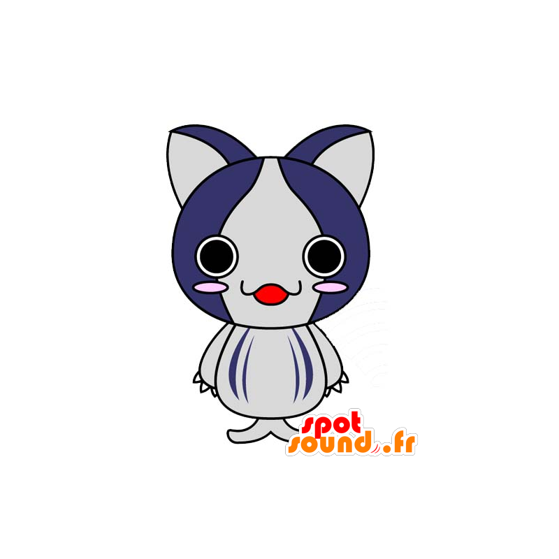 Mascot blaue und graue Katze, niedlich und original - MASFR029637 - 2D / 3D Maskottchen