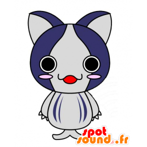 Mascot blue and gray cat, cute and original - MASFR029637 - 2D / 3D mascots