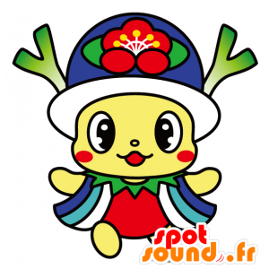 Coelho mascote com legumes na cabeça - MASFR029643 - 2D / 3D mascotes
