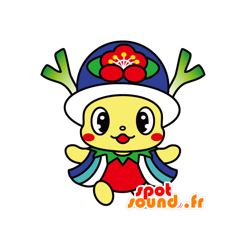 Rabbit maskot med grønnsaker på hodet - MASFR029643 - 2D / 3D Mascots
