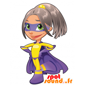 Mascote feminina, super herói, super-mulher - MASFR029651 - 2D / 3D mascotes