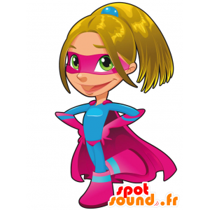 Mascote feminina, super herói, super-mulher - MASFR029653 - 2D / 3D mascotes