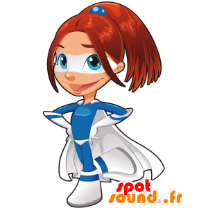 Vrouwelijke mascotte, superhero, superwoman - MASFR029654 - 2D / 3D Mascottes