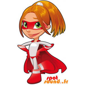 Mascote feminina, super herói, super-mulher - MASFR029655 - 2D / 3D mascotes