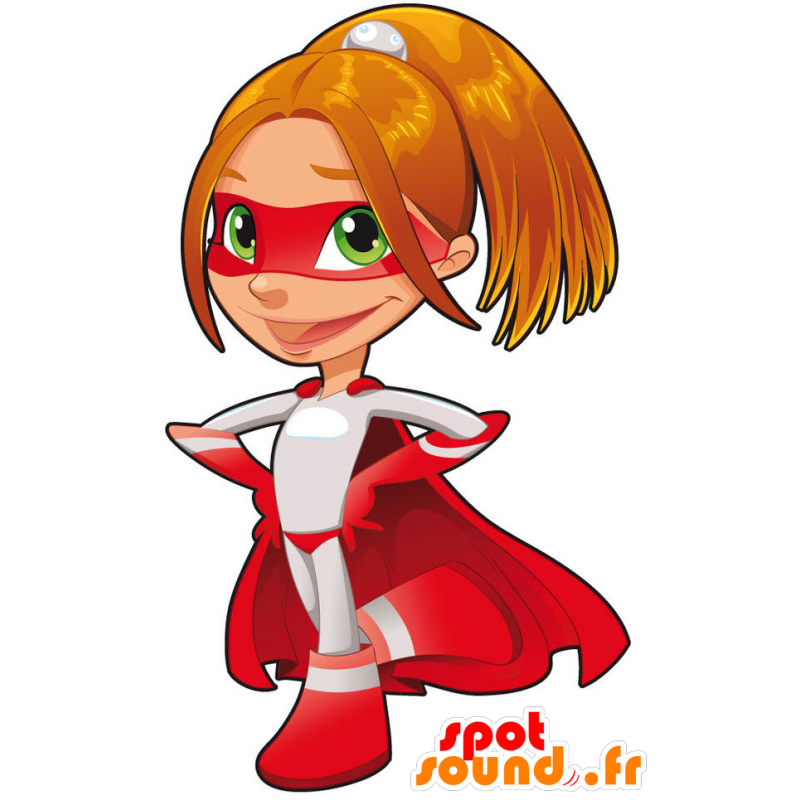 Vrouwelijke mascotte, superhero, superwoman - MASFR029655 - 2D / 3D Mascottes