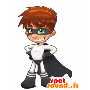 Combinação preto e branco super-herói mascote - MASFR029657 - 2D / 3D mascotes