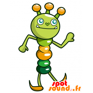 Maskot stort grønt og orange insekt - Spotsound maskot kostume
