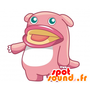 Rosa snögubbe maskot, rosa monster - Spotsound maskot