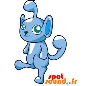 Chico de color azul de la mascota con los ojos grandes - MASFR029661 - Mascotte 2D / 3D