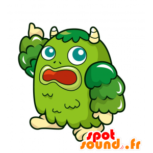 Mostro verde mascotte, peloso e divertimento - MASFR029664 - Mascotte 2D / 3D