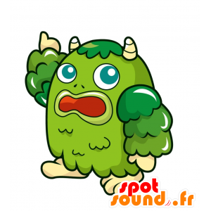 Zielony potwór maskotka, puszysty i zabawa - MASFR029664 - 2D / 3D Maskotki