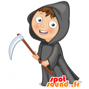 Mascot kind verkleed als reaper ziel met een cape - MASFR029667 - 2D / 3D Mascottes