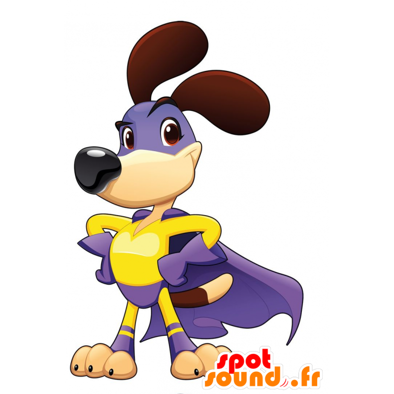 Hund maskot kledd i superhelt antrekk - MASFR029678 - 2D / 3D Mascots