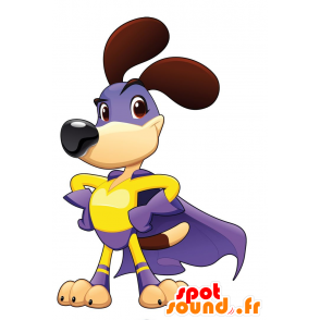 Hund maskot kledd i superhelt antrekk - MASFR029678 - 2D / 3D Mascots