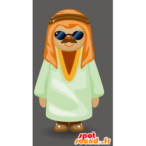 Mascot Eastern Mann, Sultan mit Brille - MASFR029681 - 2D / 3D Maskottchen