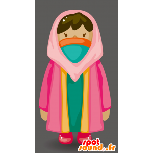 Eastern girl mascot. Mascot veiled woman - MASFR029682 - 2D / 3D mascots