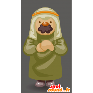 Mascot homem do Oriente bigodudo. Mascot Sultan - MASFR029683 - 2D / 3D mascotes