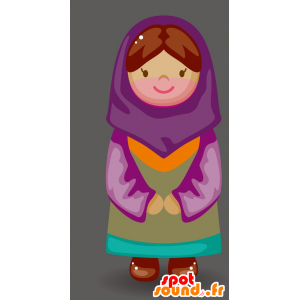 Mascot mulher oriental. Mascot mulher de véu - MASFR029684 - 2D / 3D mascotes