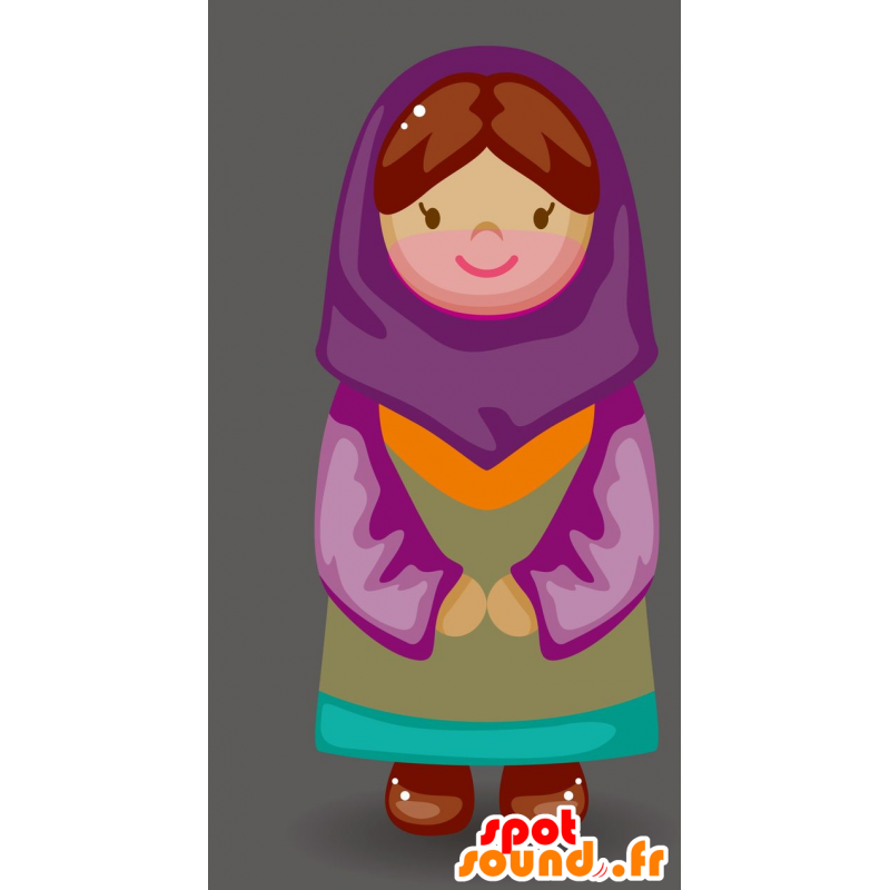 Mascot oriental woman. Mascot veiled woman - MASFR029684 - 2D / 3D mascots